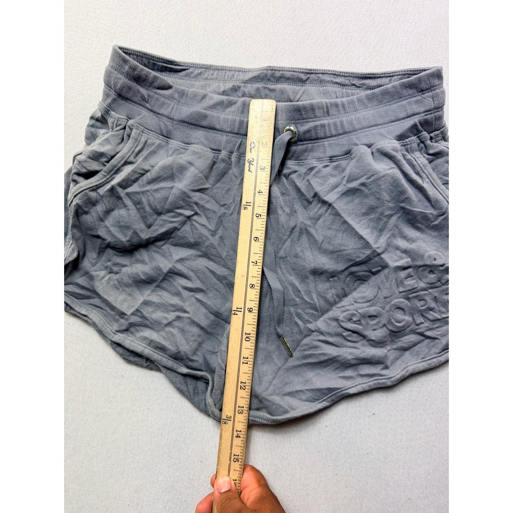 Love & Sports Shorts Women Small Blue Excellent Embossed Logo Drawstring Pocket